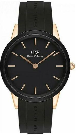Γυναικείο Ρολόι Daniel Wellington Iconic Motion με Καουτσούκ Λουράκι Μαύρο 