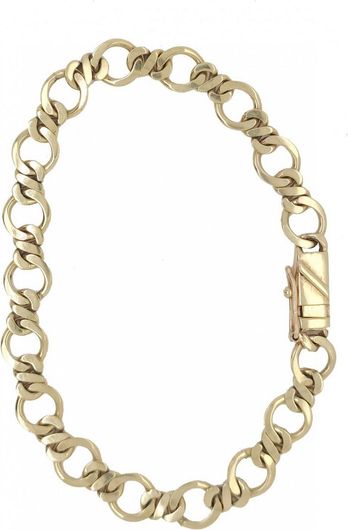 Αλυσίδα Χειρός BR012345X Χρυσό 14K Λεπτή Πάχους 2.5mm & Μήκους 19cm Κίτρινο