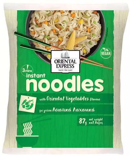Νουντλς Oriental Express 3' με Γεύση Ασιατικά Λαχανικά 87gr