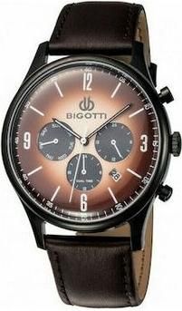 Ανδρικό Ρολόι Bigotti Milano BG0102-5 με Δερμάτινο Λουράκι Καφέ