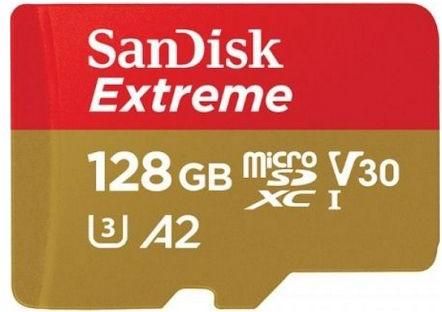 Κάρτα Μνήμης Sandisk microSDXC U3 Class 10 UHS-I / V30 128GB με Αντάπτορα