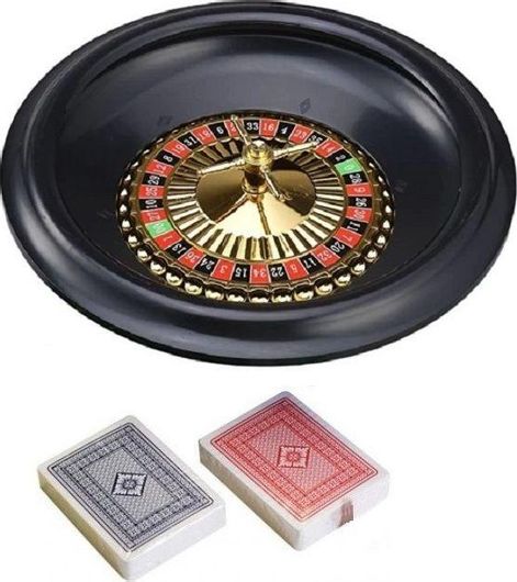 Ρουλέτα με Δύο Τράπουλες Σετ Trademark Poker Πλαστικό 40cm