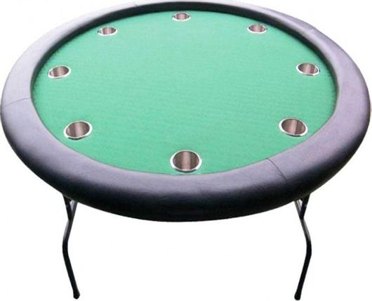 Τραπέζι Poker 700145 Πτυσσόμενο Μεταλλικό 120x120cm με Ενσωματωμένες Ποτηροθήκες Πράσινο