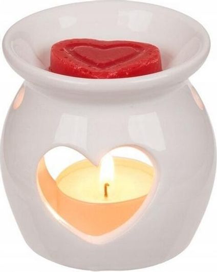 Καυστήρας Αιθέριων Ελαίων Κεραμικός με Σχέδιο Καρδιά Λευκό 25580 Άγιος Βαλεντίνος