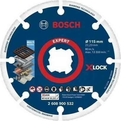 Δίσκος Κοπής Bosch Expert Diamond Metal Wheel X-Lock 2608900532 115mm