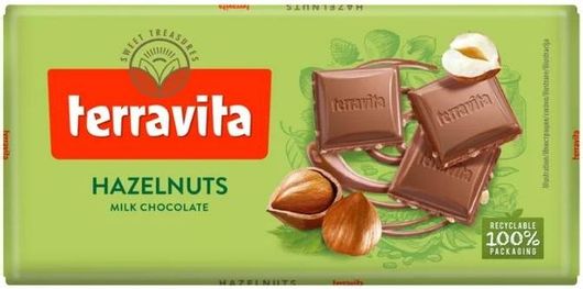 Σοκολάτα Γάλακτος Terravita Hazelnuts 100gr