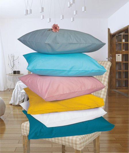 Μαξιλαροθήκες Flamingo Μονόχρωμες Rainbow 52x72cm Poly / Cotton 144 Κλωστών Beige