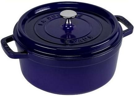 Κατσαρόλα Staub Round Cocotte Βαθιά από Μαντέμι 3.8lt / 24cm Σκούρο Μπλε