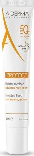 Αντηλιακή Κρέμα Σώματος A-Derma Sun Protect Invisible Fluid SPF50 40ml
