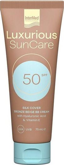 Αντηλιακό Προσώπου InterMed Luxurious Sun Care Αδιάβροχη Κρέμα SPF50 με Χρώμα Bronze Beige 75ml