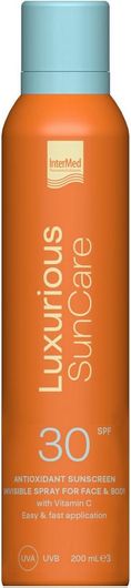 Αντηλιακή Κρέμα Σώματος Intermed Luxurious Suncare SPF30 σε Spray 200ml