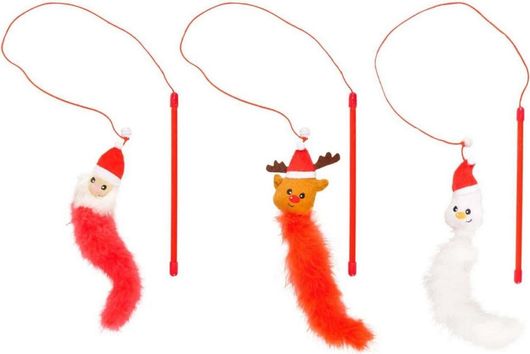Παιχνίδι Γάτας Christmas Cat Dangler Snowmann-santa Claus-reindeer Ass