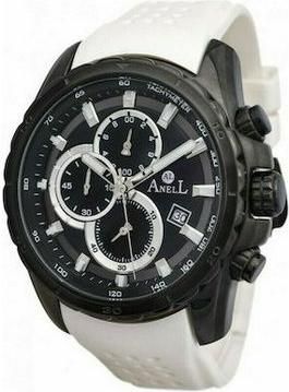 Ανδρικό Ρολόι Anell 1W96G-2 με Καουτσούκ Λουράκι Λευκό