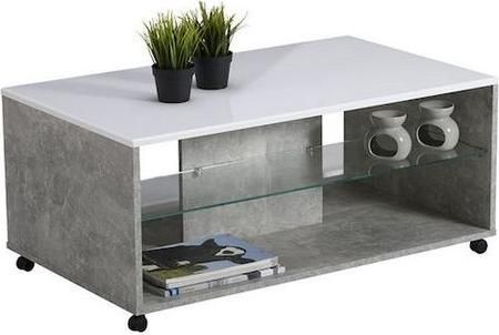 Τραπεζάκι Σαλονιού Fylliana Ορθογώνιο 101x60x45cm Λευκό