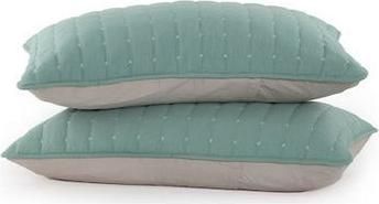 Μαξιλαροθήκες Nef-Nef Bicolor-22 με Φάσα 52x72cm Σετ 2τμχ Πράσινο / Μπεζ