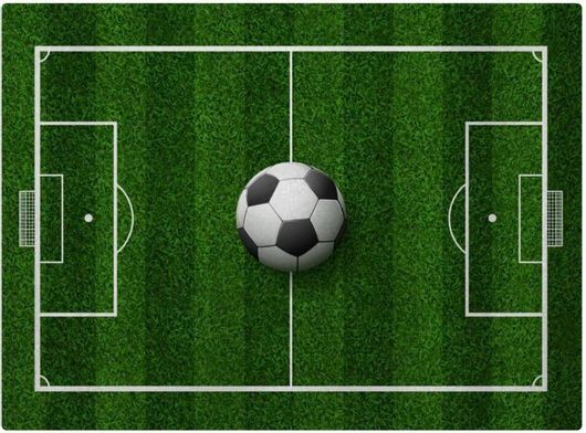 Επιφάνεια Κοπής Soccer Field Γήπεδο Ποδοσφαίρου Γυάλινη 38x28cm Πολύχρωμο