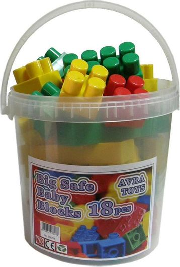 Τουβλάκια Avra Toys σε Κουβά για 2+ Ετών 18τμχ
