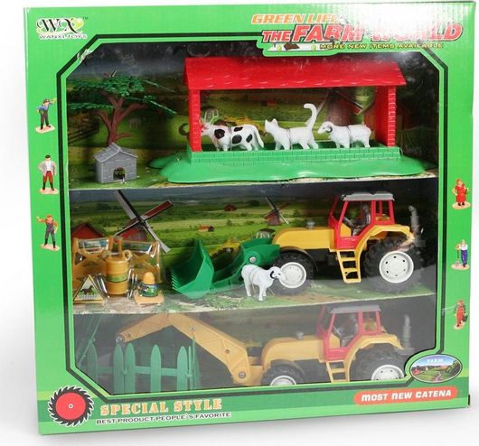 Παιχνίδι Μινιατούρα Avra Toys 986 / 125126127-Α Σετ Φάρμας με Ζωάκια & Τρακτέρ 36cm για 3+ Ετών