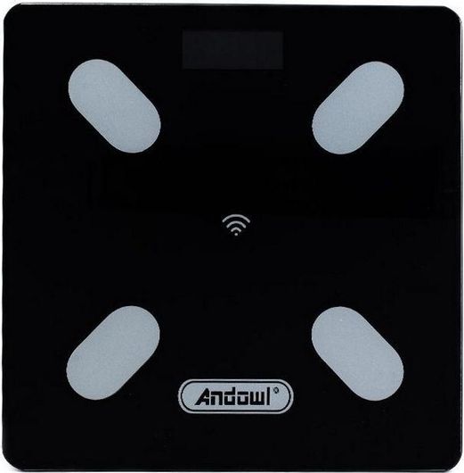 Andowl Q-D001 Smart Ζυγαριά με Λιπομετρητή σε Μαύρο χρώμα