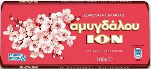 Σοκολάτα Γάλακτος ION Αμυγδάλου 100gr