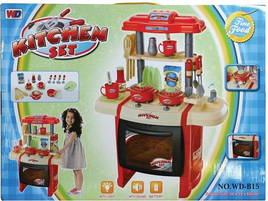 Σετ Κουζίνα Avra Toys WD-B15 Μπαταρίας Κόκκινo 65cm