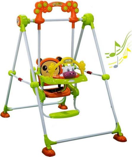 Κούνια Bebe Stars Cow Σετ με Βάση Πτυσσόμενη με Προστατευτικό Μεταλλική για 18+ Μηνών Πράσινο