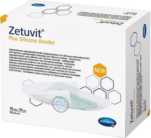 Επιθέματα Κατακλίσεων Hartmann Zetuvit Plus Silicone Border 10x10cm 10τμχ