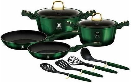 Σετ Μαγειρικά Σκεύη Berlinger Haus Metallic Line από Αλουμίνιο Emerald Collection με Αντικολλητική Επίστρωση BH-7039 10τμχ