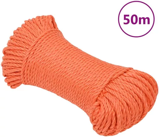 Σχοινί Εργασίας vidaXL 6mm 50m από Πολυπροπυλένιο Πορτοκαλί