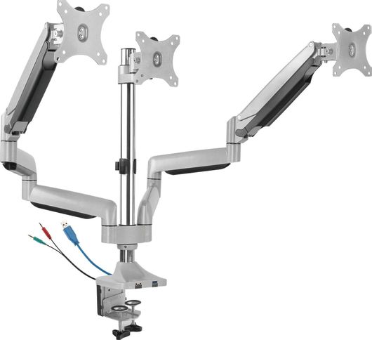 Βάση Οθόνης Υπολογιστή RaidSonic Icy Box IB-MS505-TI Γραφείου για 3 Οθόνες έως 32" με Βραχίονα