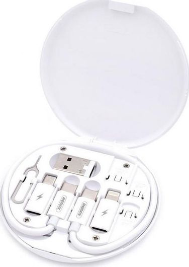 Καλώδιο Remax RC-190 Regular USB σε micro USB / Lightning / Type-C 3A 0.29m Λευκό