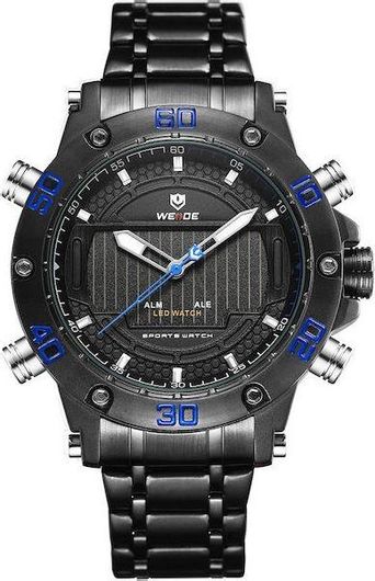 Ανδρικό Ρολόι Weide WD10816 Αναλογικό με Μεταλλικό Μπρασελέ Μαύρο
