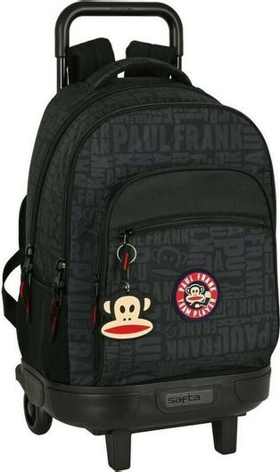 Σχολική Τσάντα Γυμνασίου / Λυκείου Τρόλεϊ Paul Frank 33x22x45cm Μαύρο