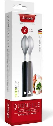 Κουτάλι Παγωτού Triangle Κενέλ από Ανοξείδωτο Ατσάλι Σετ 2τμχ Μαύρo