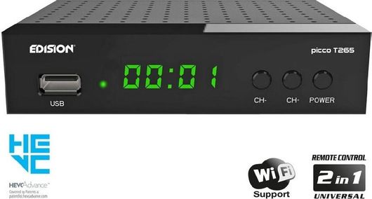 Ψηφιακός Δέκτης Mpeg-4 Edision Picco T265 Full HD (1080p) με Λειτουργία PVR (Εγγραφή σε USB) Σύνδεσεις SCART / HDMI / USB