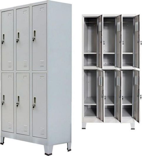 Φοριαμός Μεταλλικός με 6 Ντουλάπια 90x45x180cm