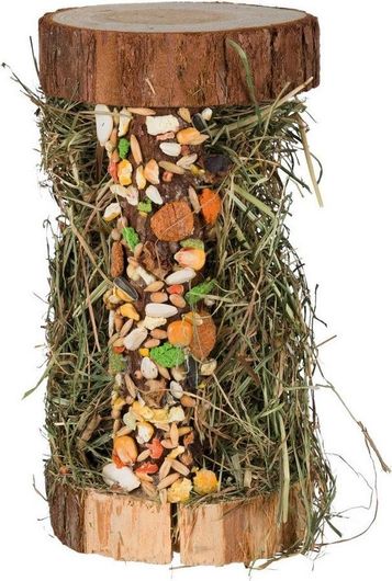 Τροφή Τρωκτικών Trixie Ξύλινος Πύργος με Σανό & Παστέλι 110gr