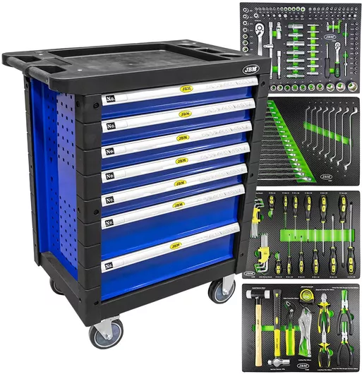 Εργαλειοθήκη JBM 53767 Εργαλειοφόρος με 7 Συρτάρια & 172 Εργαλεία