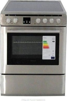 Κουζίνα Finlux FLCM 6000A IX 56lt με Κεραμικές Εστίες Π60cm Inox