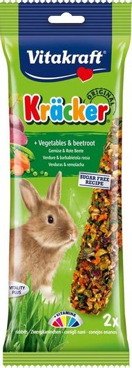 Τροφή Τρωκτικών Vitakraft Λιχουδιά για Κουνέλι με Λαχανικά Kracker 112gr 2τμχ