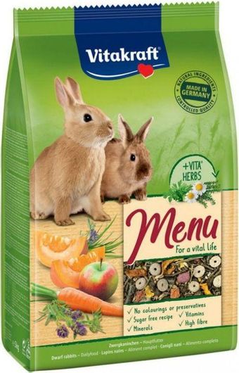 Τροφή Τρωκτικών Vitakraft Λιχουδιά για Κουνέλι Menu Vital 1kg