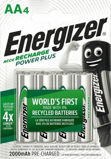 Επαναφορτιζόμενες Μπαταρίες Energizer Power Plus AA Ni-MH 2000mAh 1.2V Σετ 4τμχ