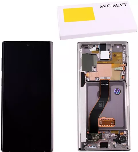 Samsung Οθόνη με Μηχανισμό Αφής & Πλαίσιο για Galaxy Note 10 Ασημί