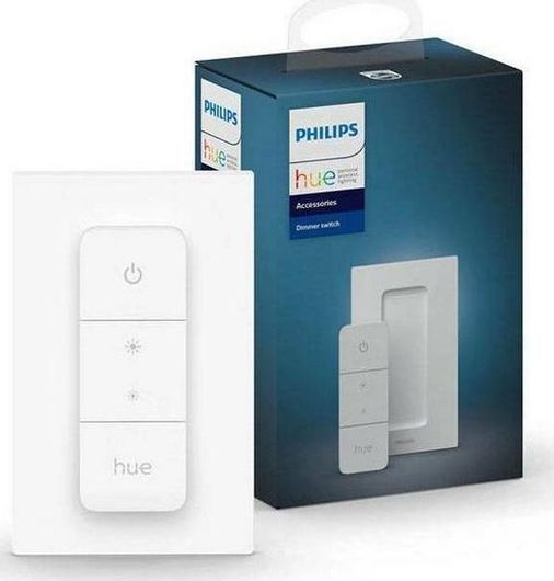 Διακόπτης Dimmer Philips Επιτοίχιος με Πλαίσιο Universal Μπουτόν Λευκό 