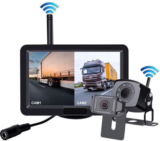Σετ Ασύρματη Κάμερα Οπισθοπορείας με Οθόνη 5'' & Νυχτερινή Λήψη Universal