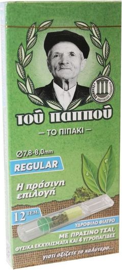 Πίπες Τσιγάρων Του Παππού 42902-260 για Κανονικό Τσιγάρο με Πράσινο Τσάϊ 12τμχ