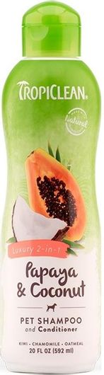 Σαμπουάν Σκύλου Tropiclean Papaya & Coconut Luxury 2 σε 1 με Μαλακτικό 592ml