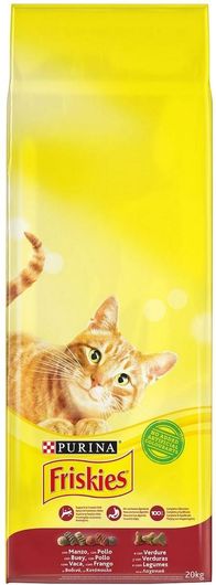 Ξηρά Τροφή Purina Friskies 20kg για Ενήλικες Γάτες με Βοδινό Κοτόπουλο & Λαχανικά 