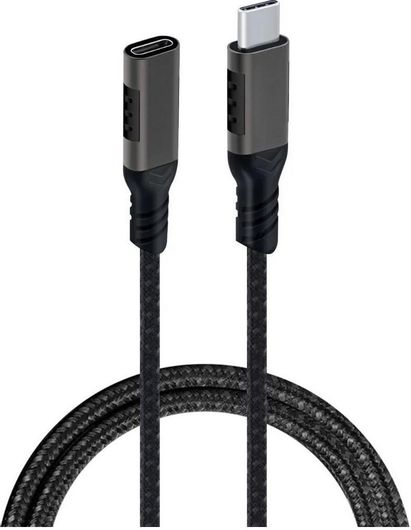 Καλώδιο USB 3.2 USB Type-C σε USB-C female 2m Regular Μαύρο