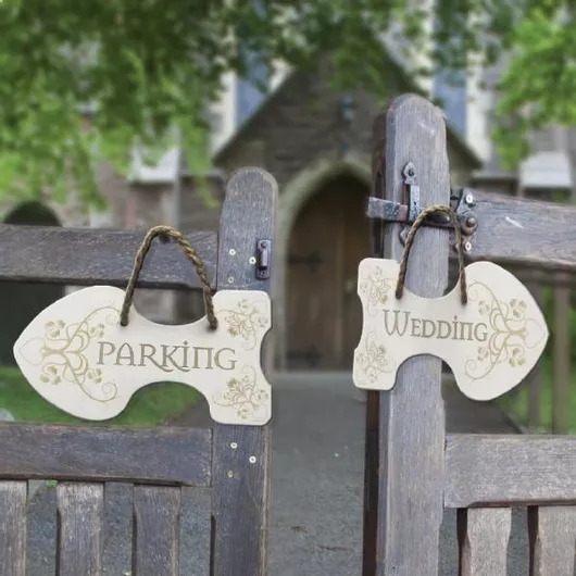 Διακοσμητική Πινακίδα Κατεύθυνσης Amscan Rustic Wedding 6τμχ 11cm